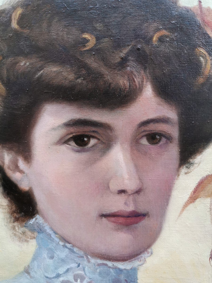 Portrait Bord De Mer Art Nouveau circa 1900-photo-5