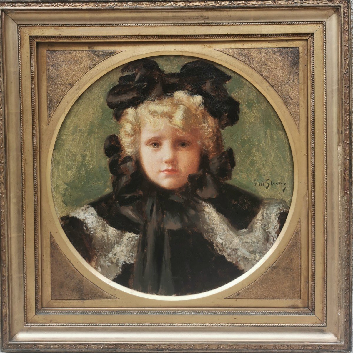 Portrait d'Enfant 1900 Signé Gustave Max Stevens