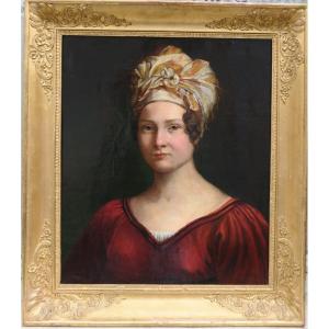Portrait De Femme Des Colonies Début XIX