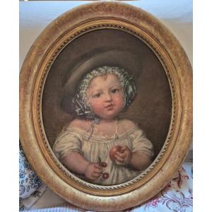 Child Portrait With Fruits XIX