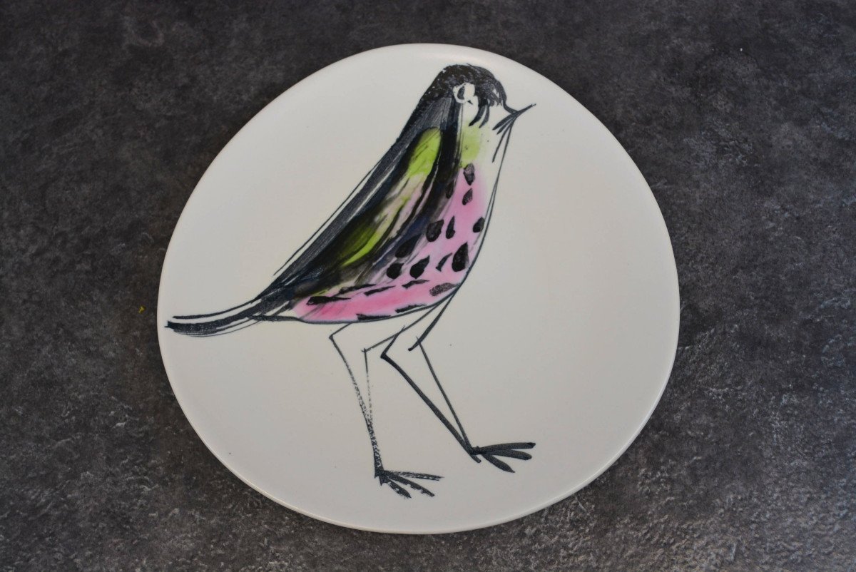 Vintage Bird Decor Plate-photo-3
