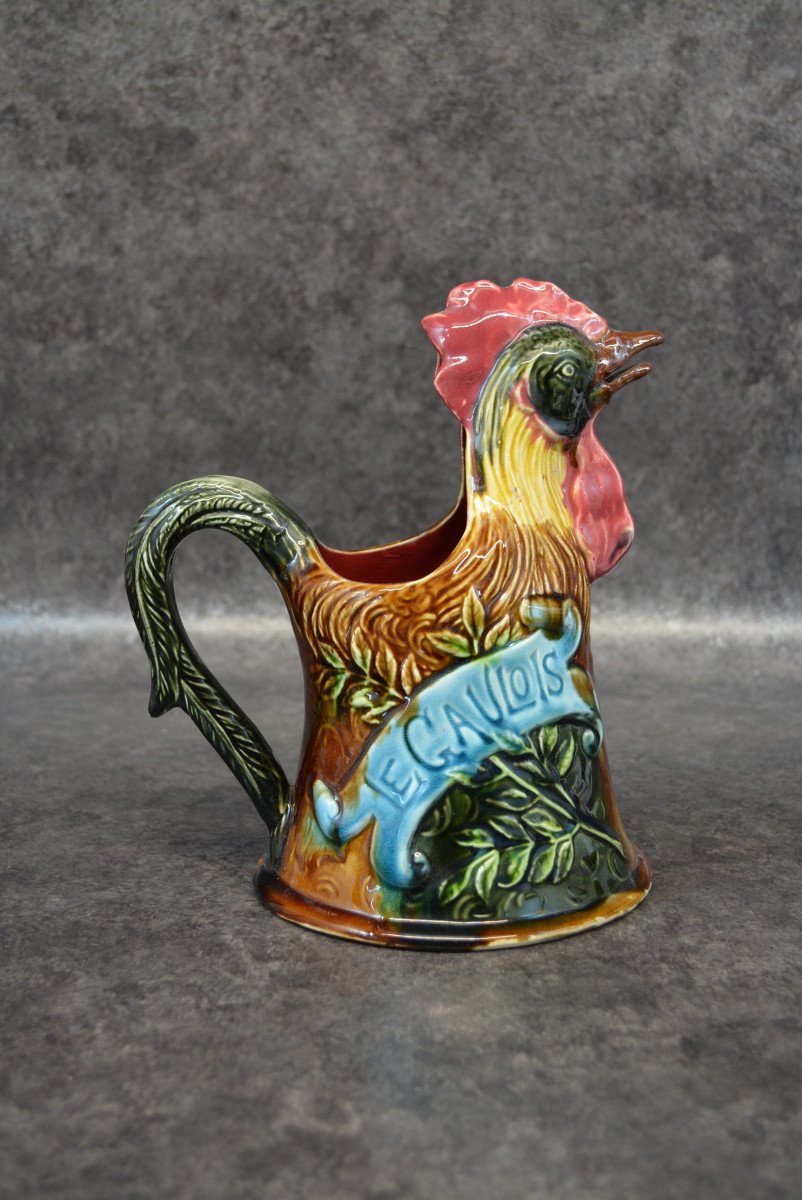 Onnaing Barbotine Pitcher Le Coq Gaulois Long Live Russia-photo-2
