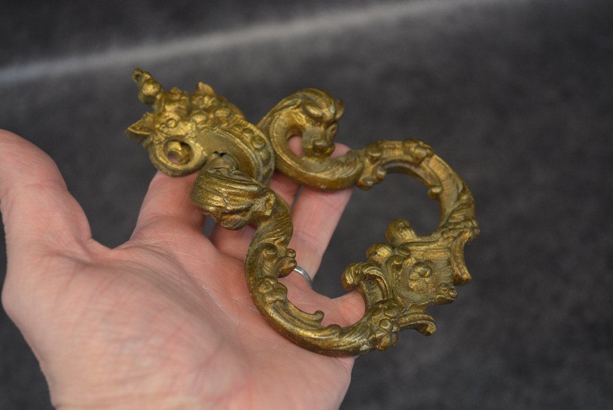 Pair Of Bronze Handles Dragon Decor XIX Eme-photo-2