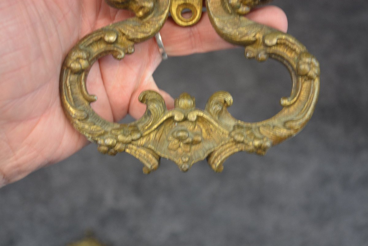 Pair Of Bronze Handles Dragon Decor XIX Eme-photo-1