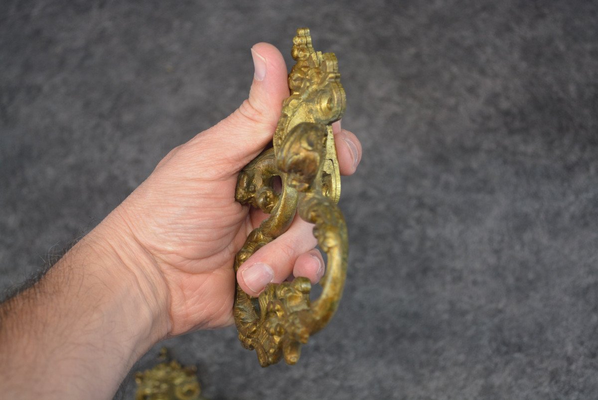 Pair Of Bronze Handles Dragon Decor XIX Eme-photo-3
