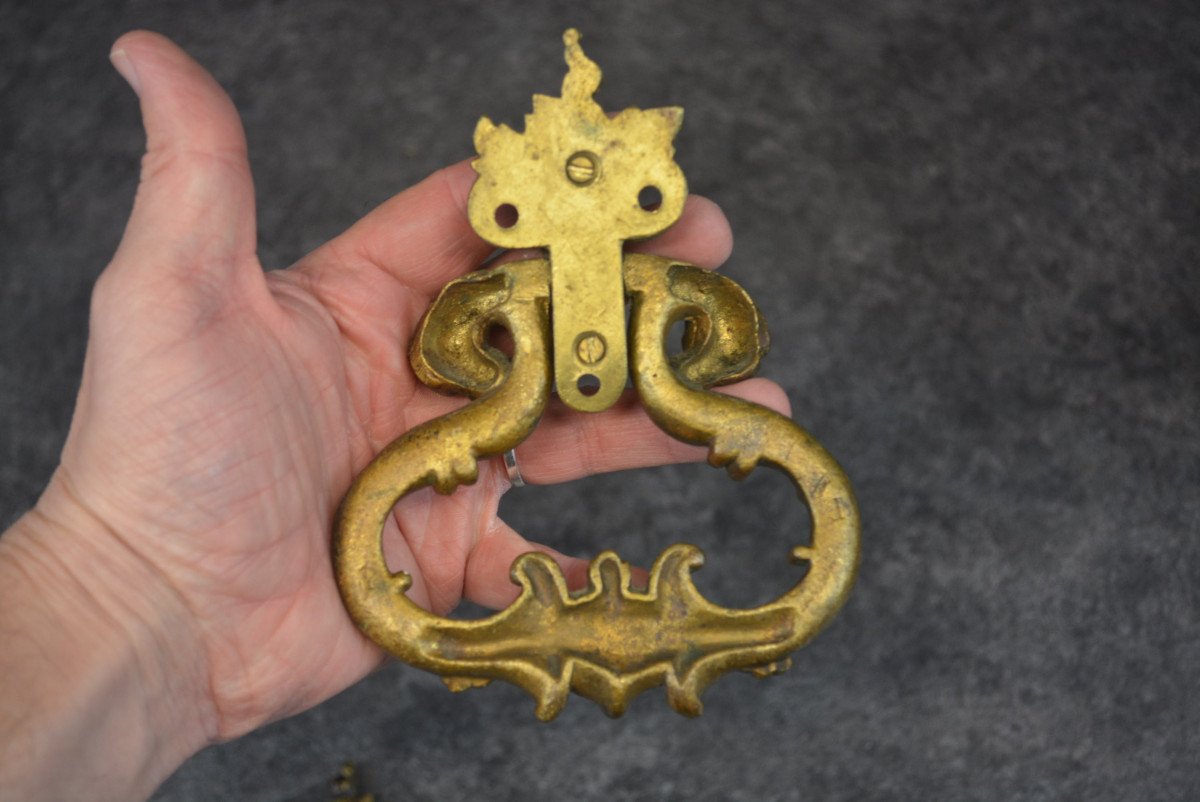 Pair Of Bronze Handles Dragon Decor XIX Eme-photo-4