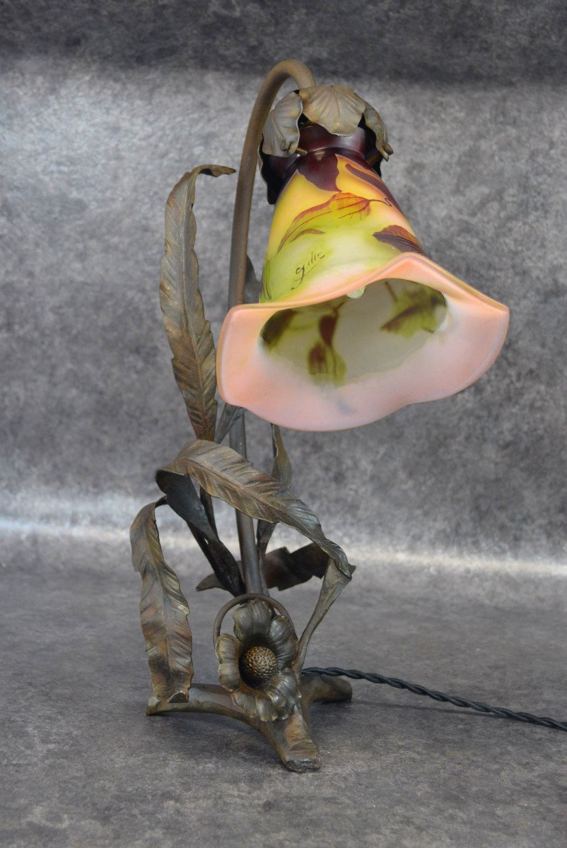 Lampe Gallé Art Nouveau-photo-3