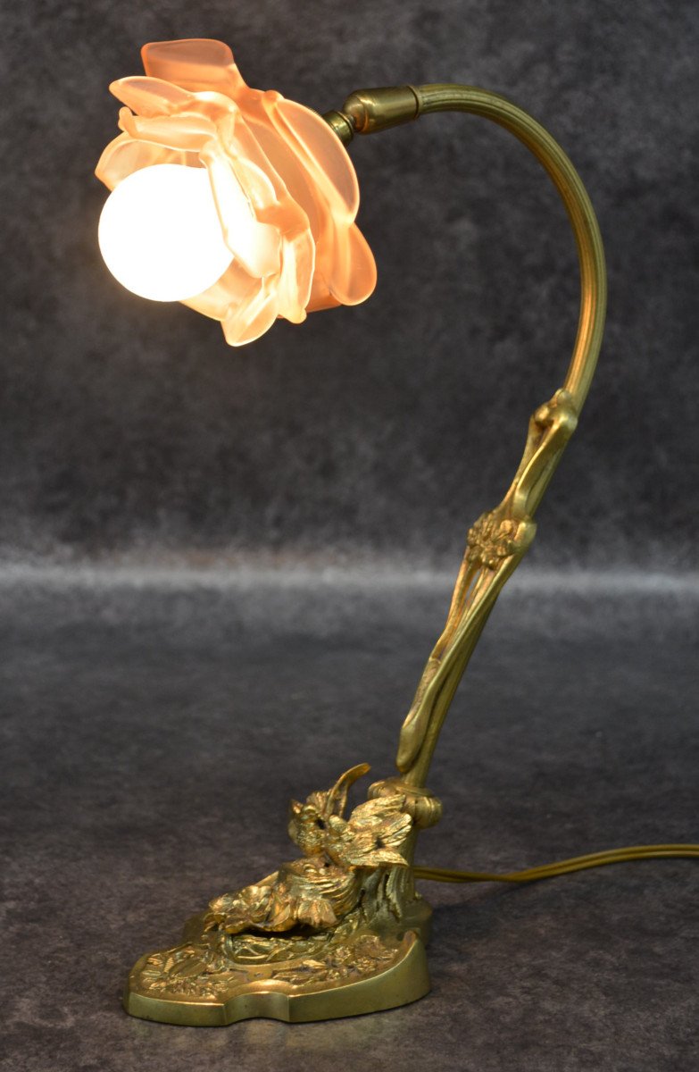Art Nouveau Doves Decor Desk Lamp