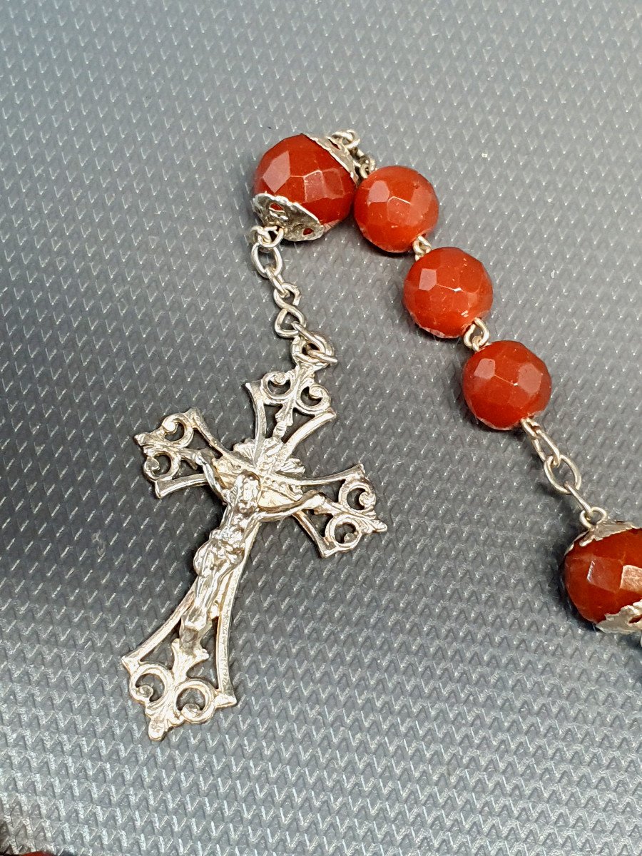 Rosary In Silver And Agathe-photo-4