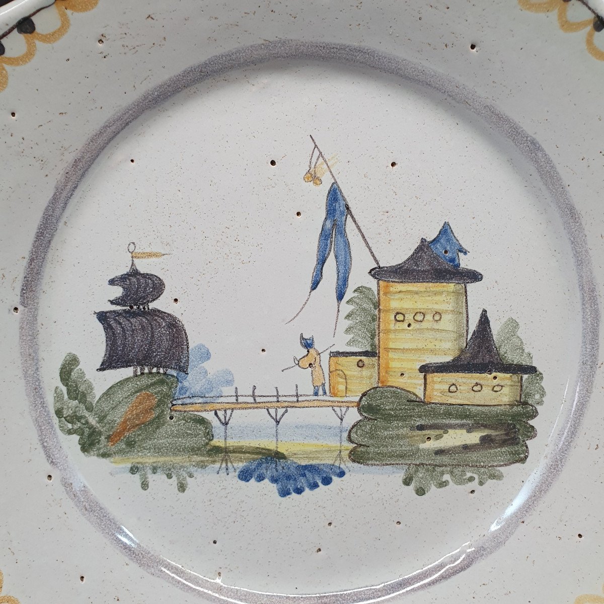 Assiette Nevers XVIII Décor Chateau Et Marine-photo-2