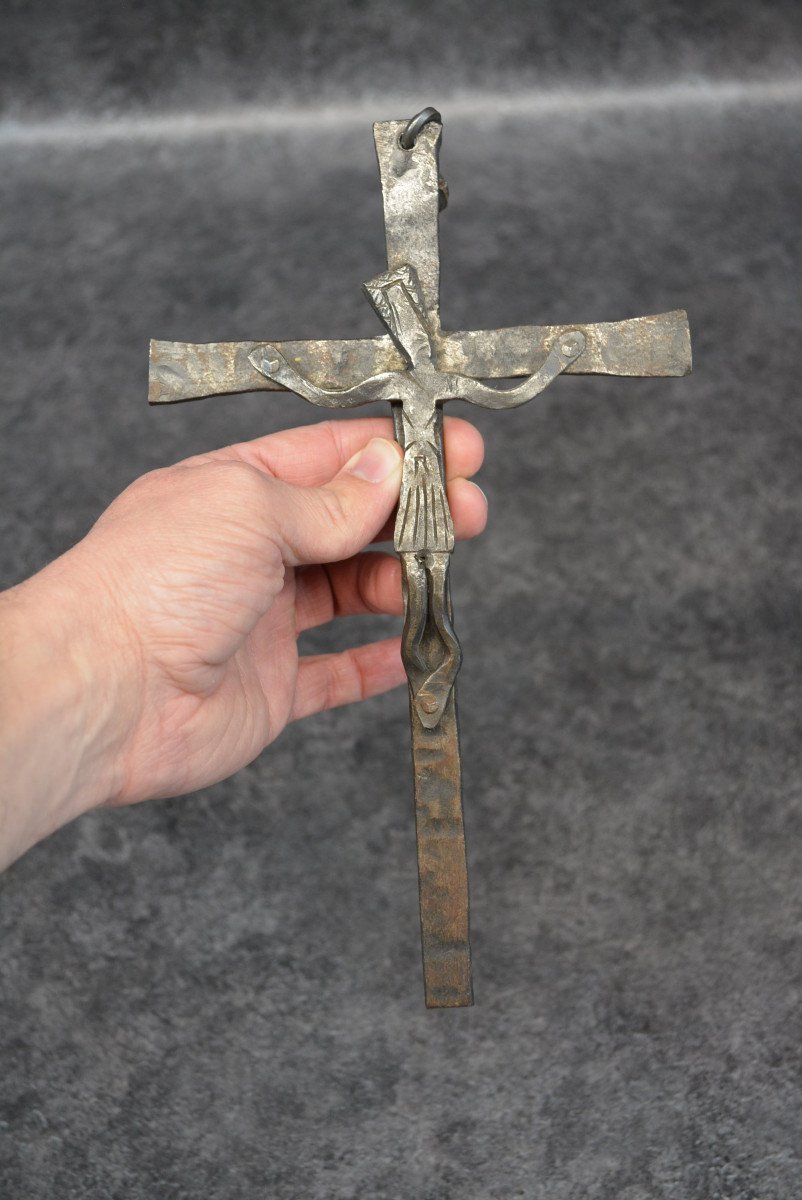 Christ Sur La Croix En Fer Forgé-photo-3