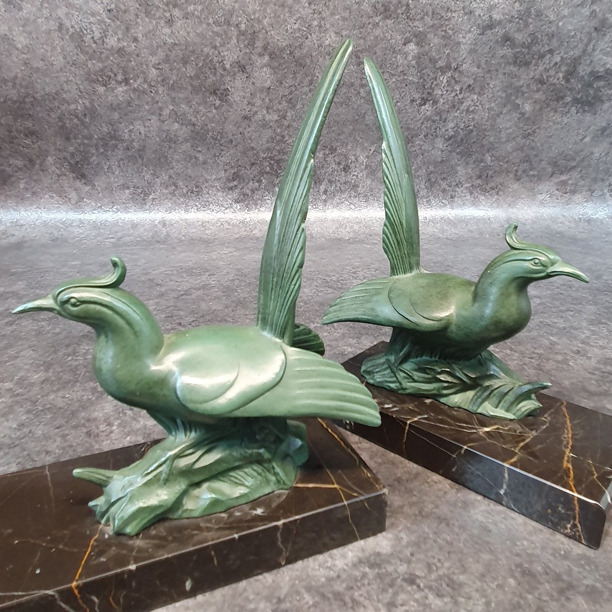 Pair Of Art Deco Bookends-photo-3