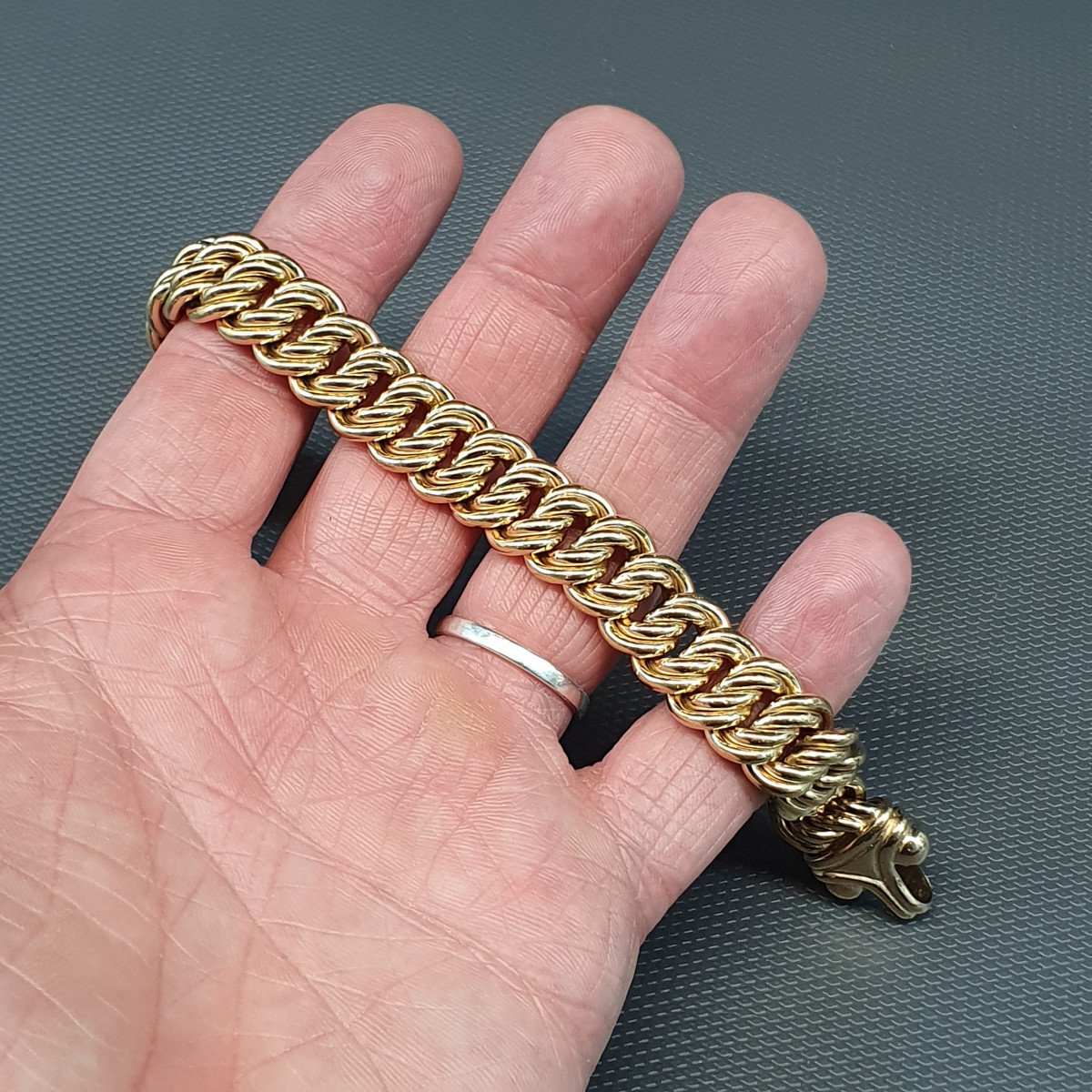 Bracelet à Maille Amércaine Plaqué Or-photo-3