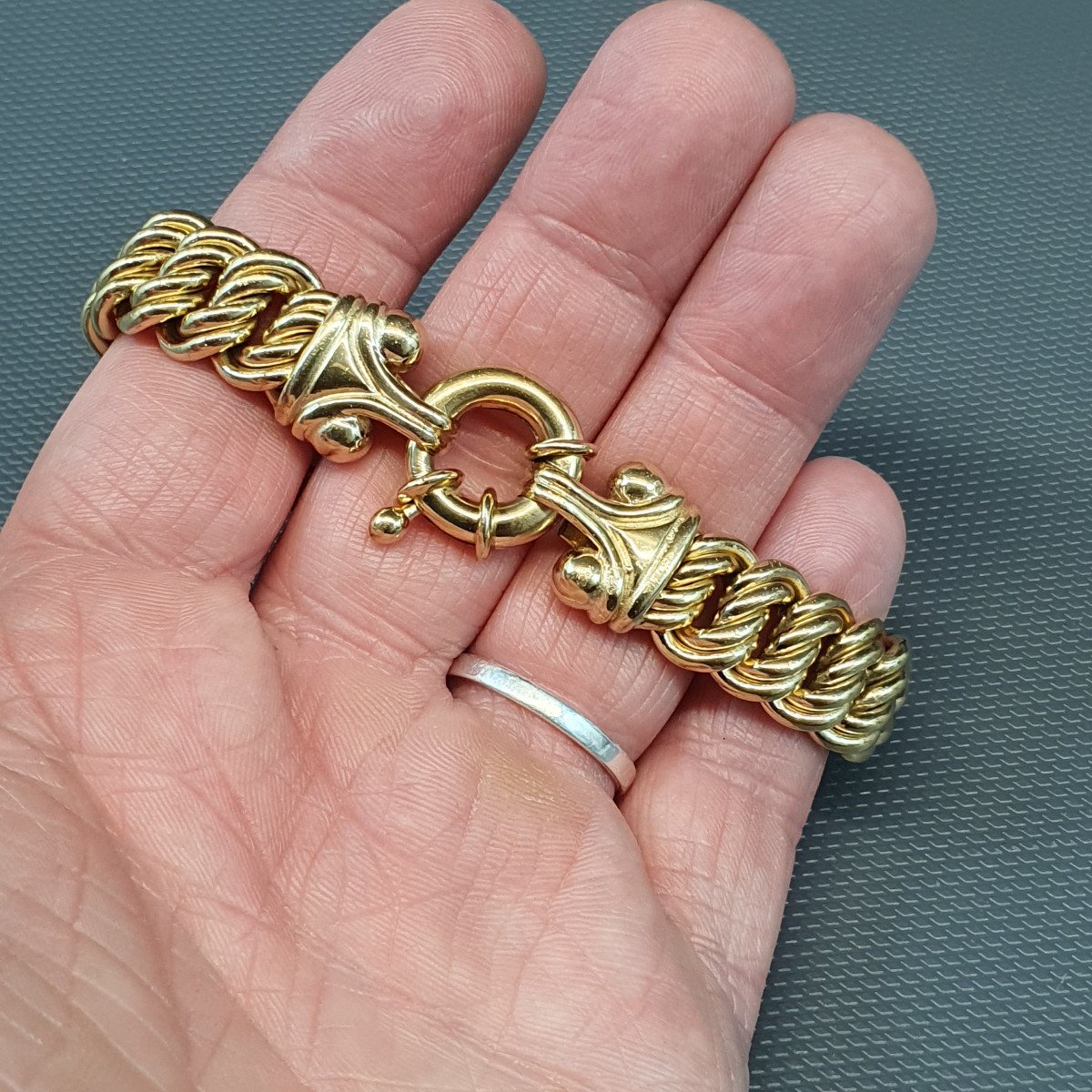 Bracelet à Maille Amércaine Plaqué Or-photo-4