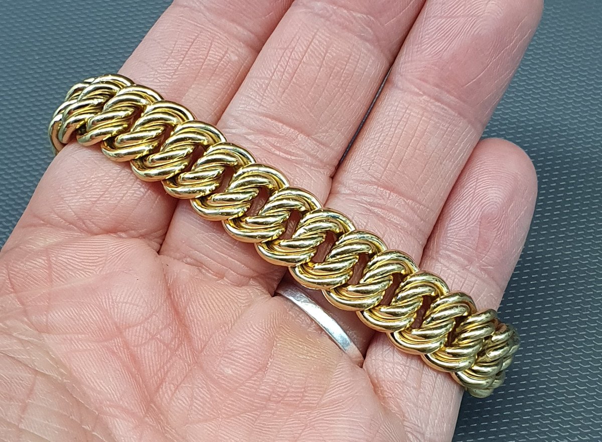 Bracelet à Maille Amércaine Plaqué Or-photo-5