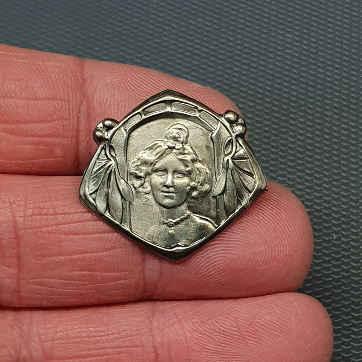 Broche Art Nouveau En Argent 800-photo-1