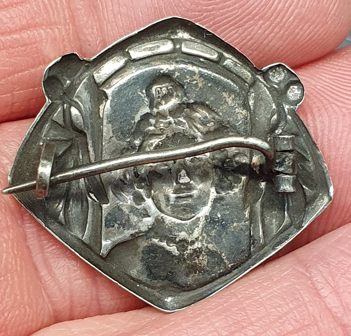 Broche Art Nouveau En Argent 800-photo-3