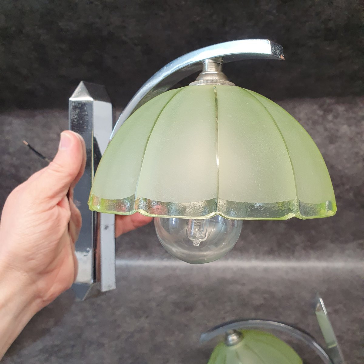 Pair Of Art Deco Wall Lights-photo-2