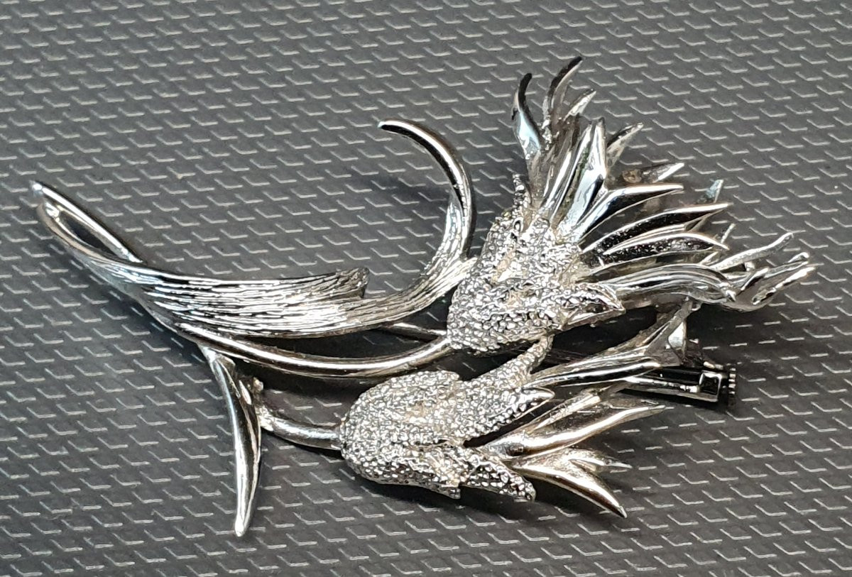 Broche Chardon En Argent Massif-photo-2