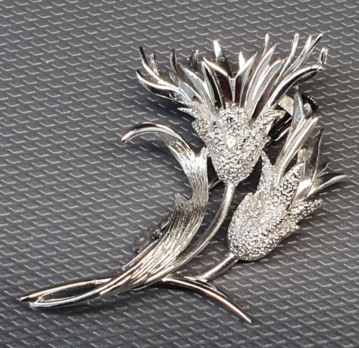 Broche Chardon En Argent Massif