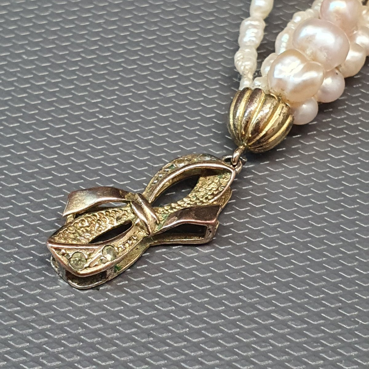 5-strand Freshwater Pearl Necklace With Vermeil Clasp-photo-4