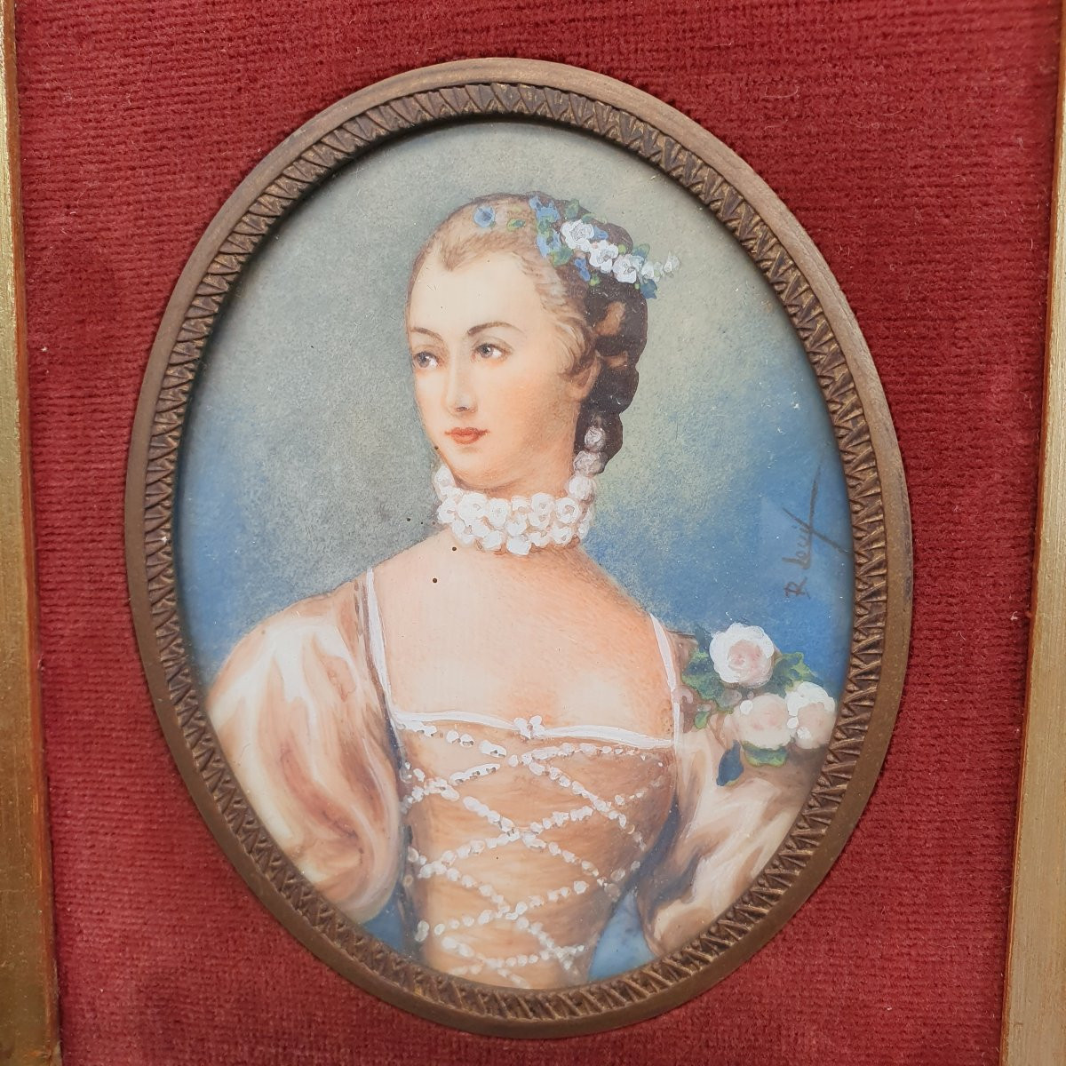 Portrait Miniature Madame De Pompadour-photo-2