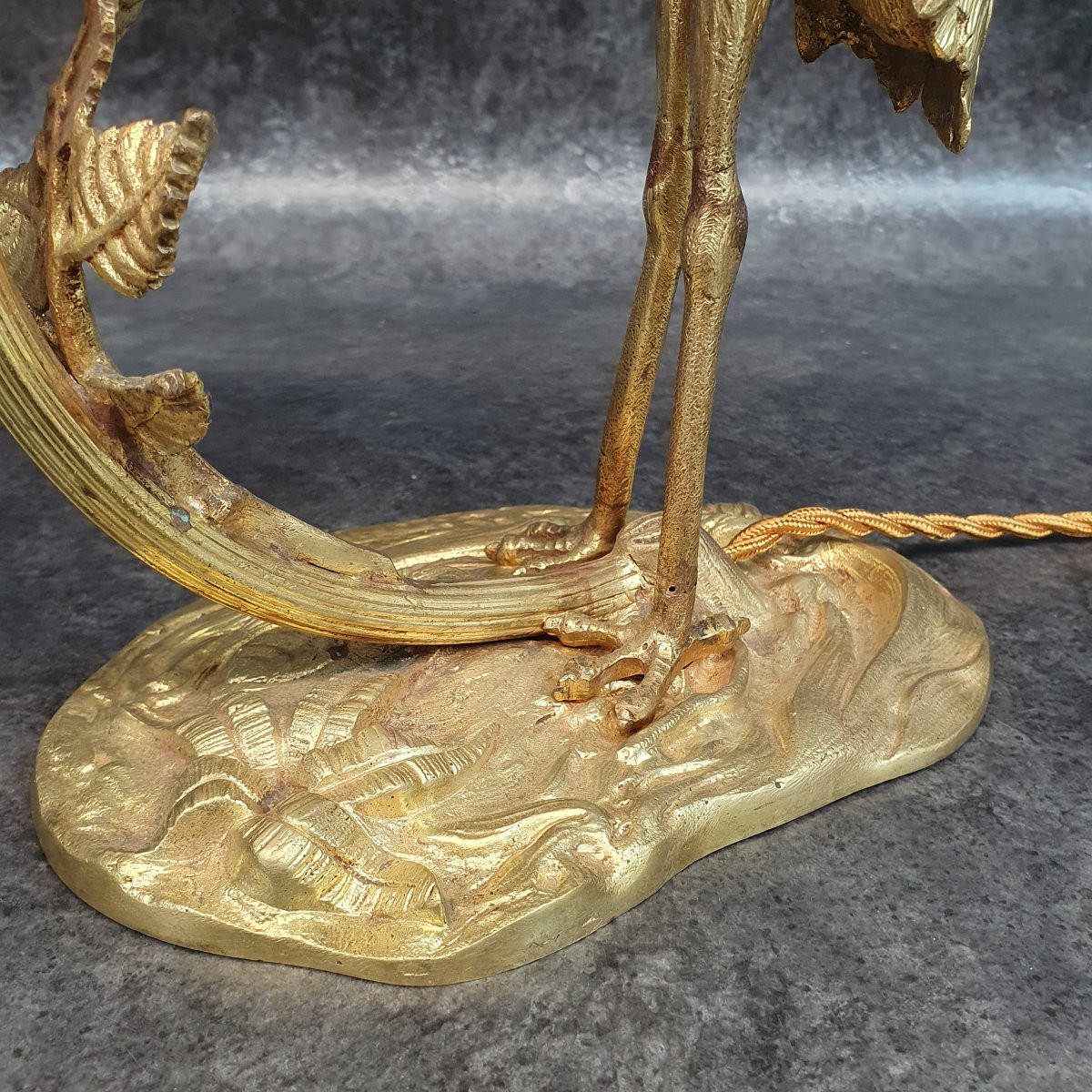 Bronze Lamp Heron And Muller Lunéville-photo-1