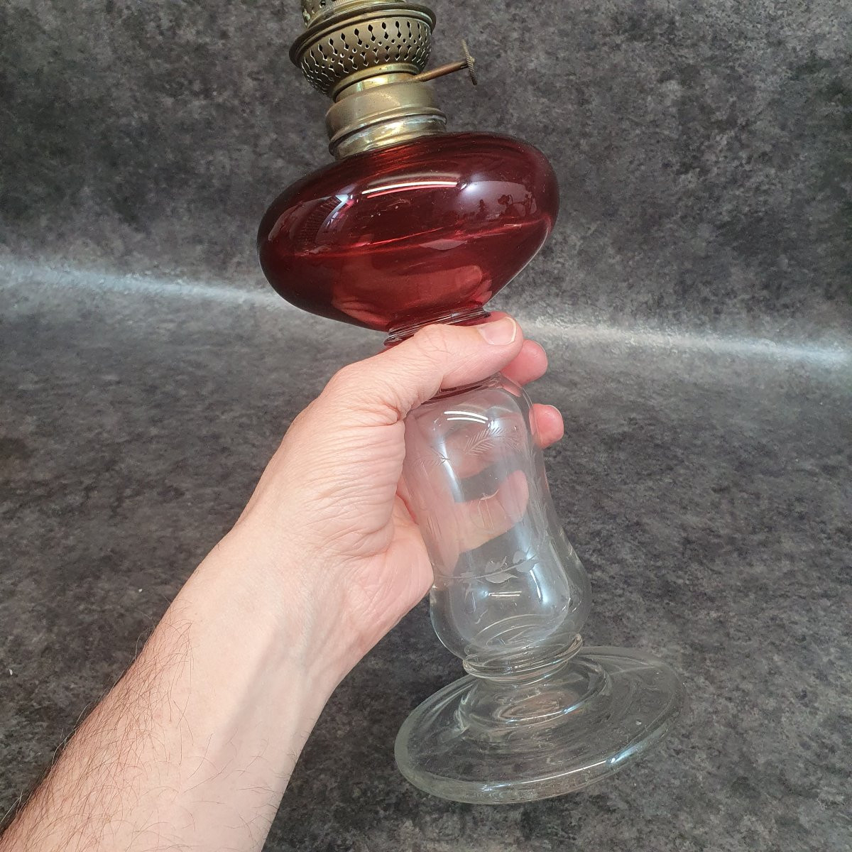 Sars Kerosene Lamp Blown Glass Pottery-photo-8