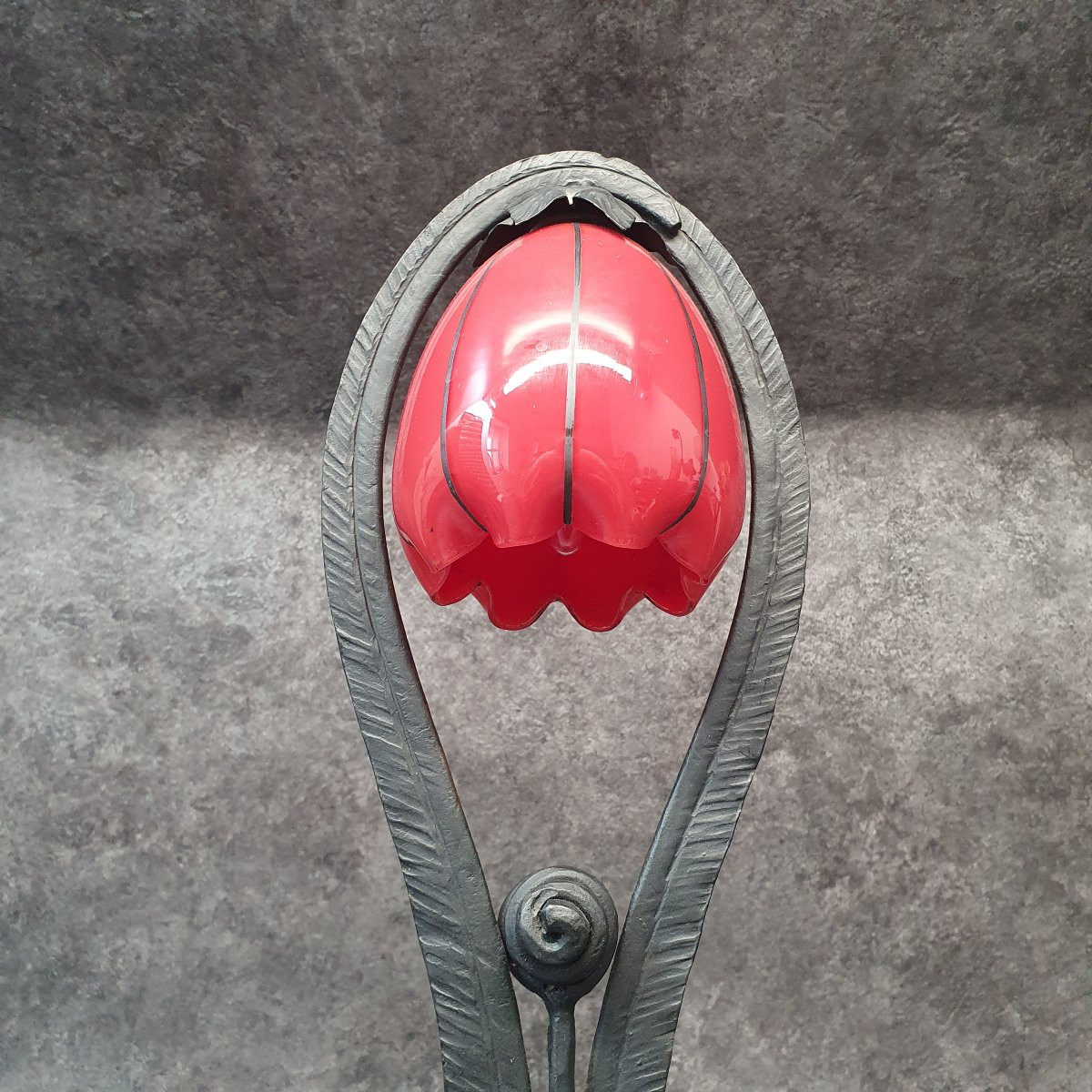 Art Deco Wrought Iron Lamp-photo-2