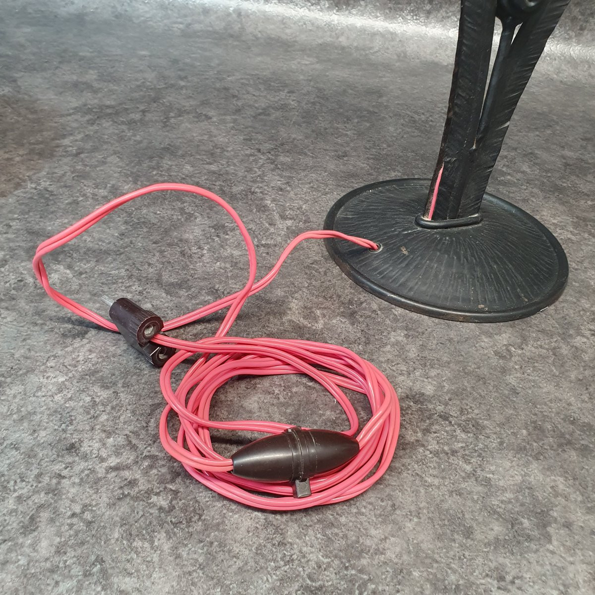 Art Deco Wrought Iron Lamp-photo-6