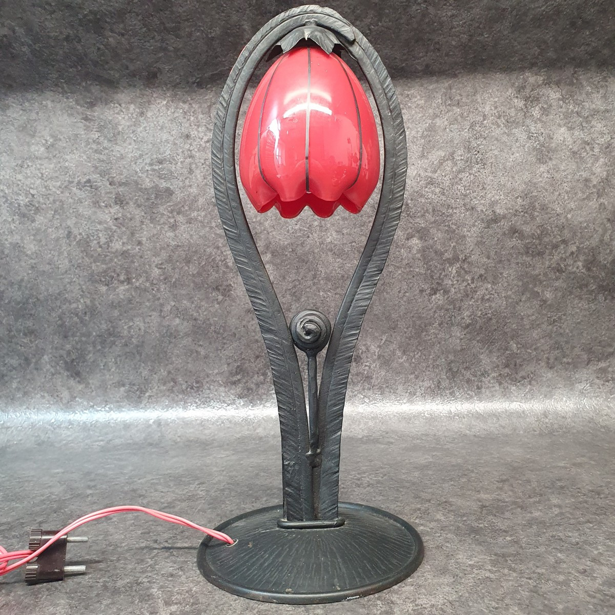 Art Deco Wrought Iron Lamp
