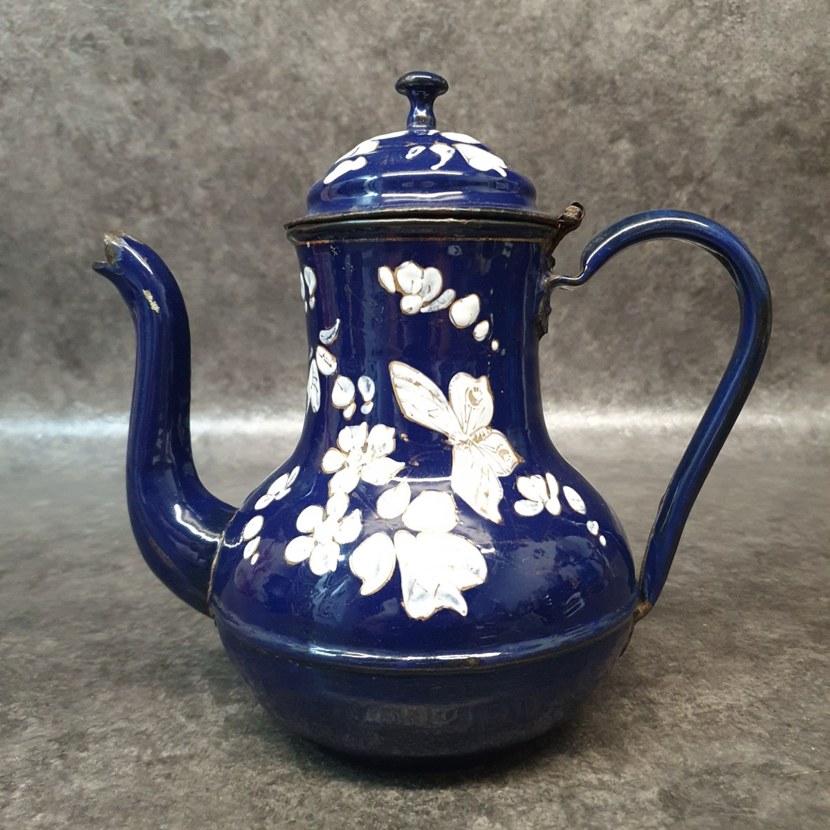 Blue Enamel Coffee Pot