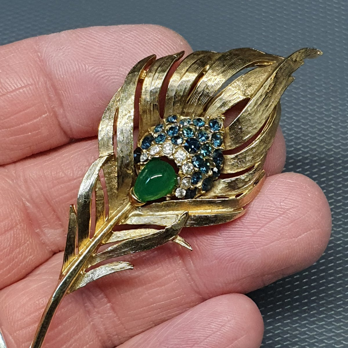 MARCEL BOUCHER - broche plume de paon-photo-3