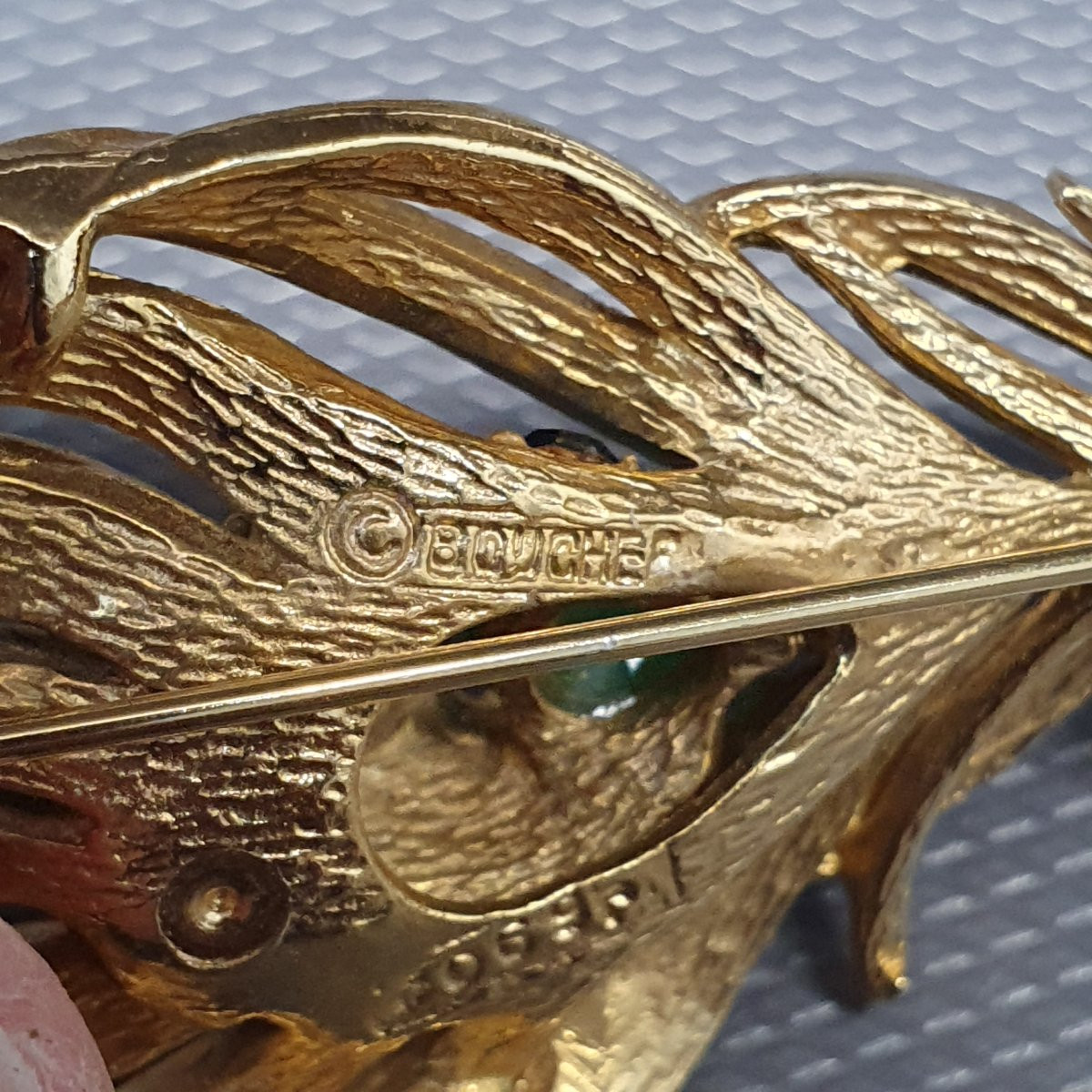 MARCEL BOUCHER - broche plume de paon-photo-3