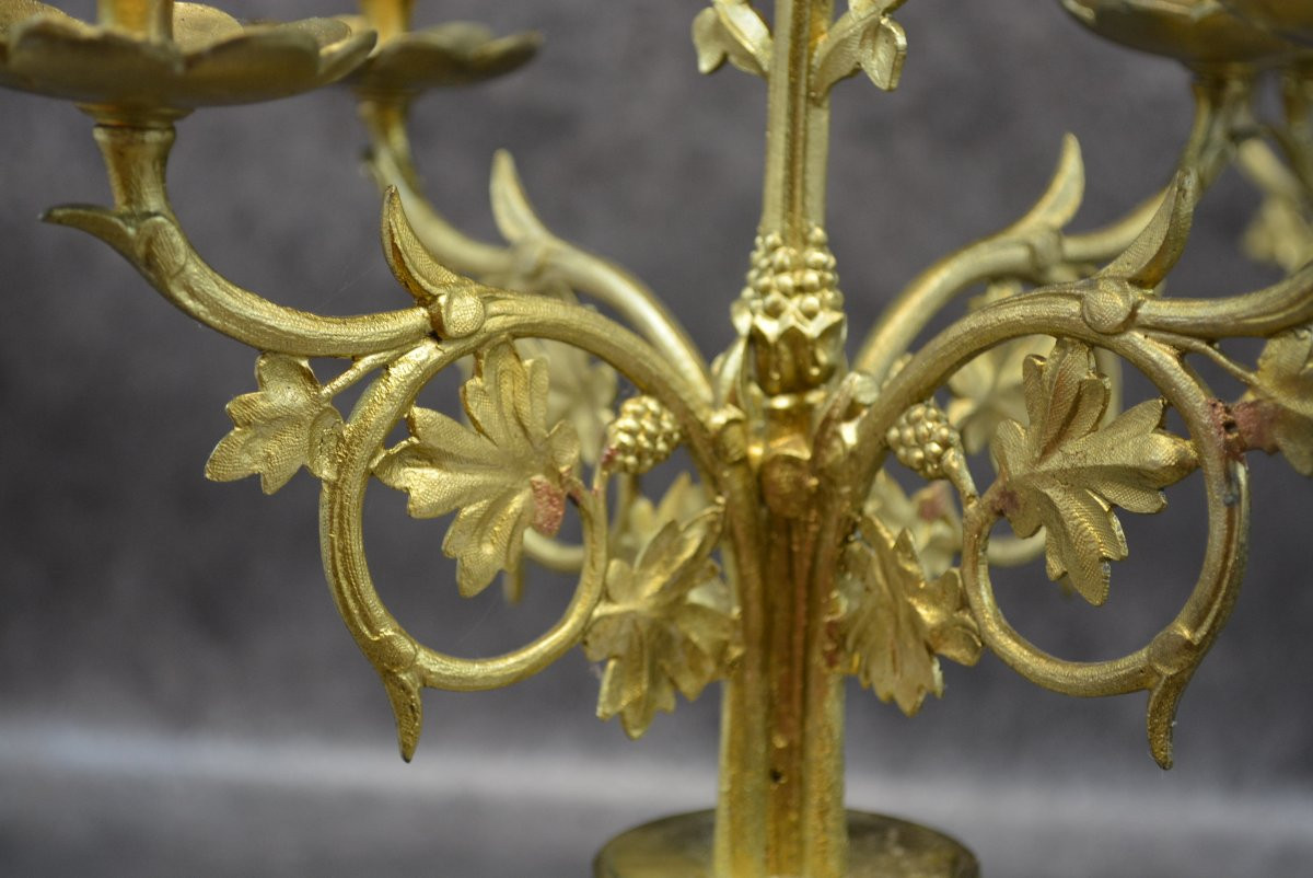 Pair Of Religious Bronze Candelabra-photo-4