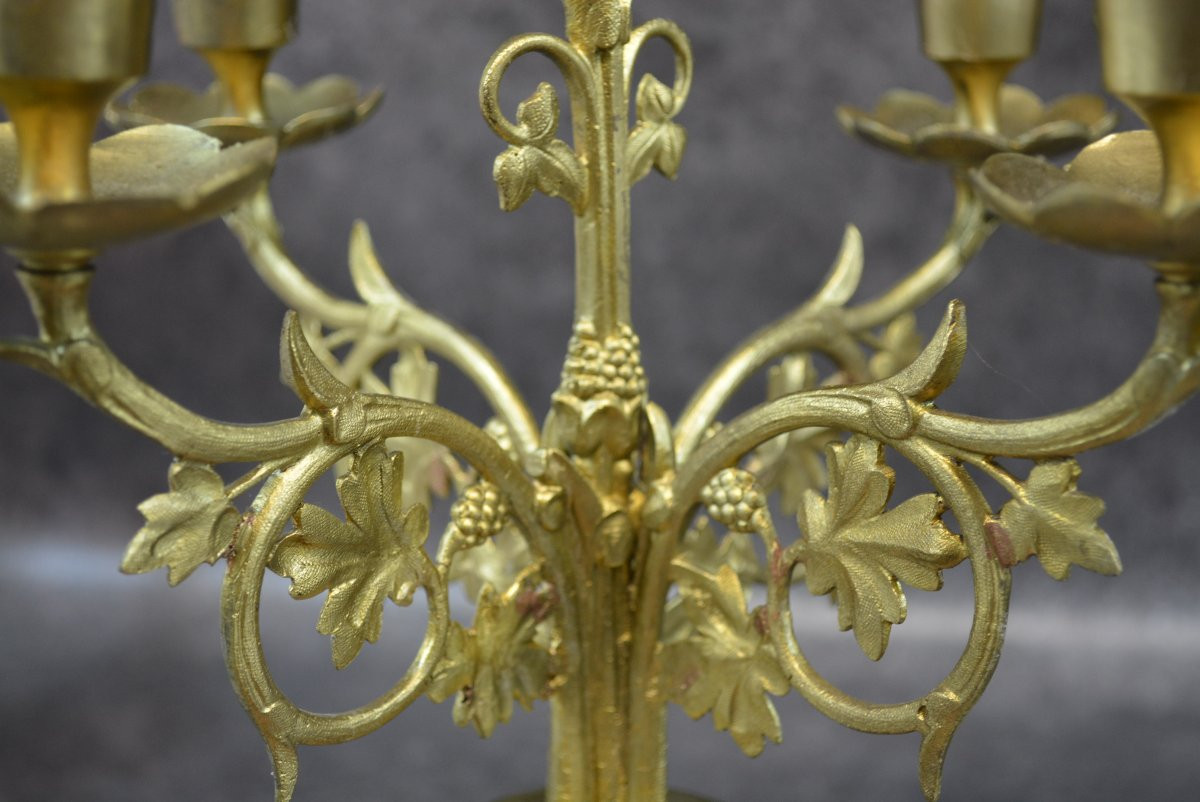 Pair Of Religious Bronze Candelabra-photo-7