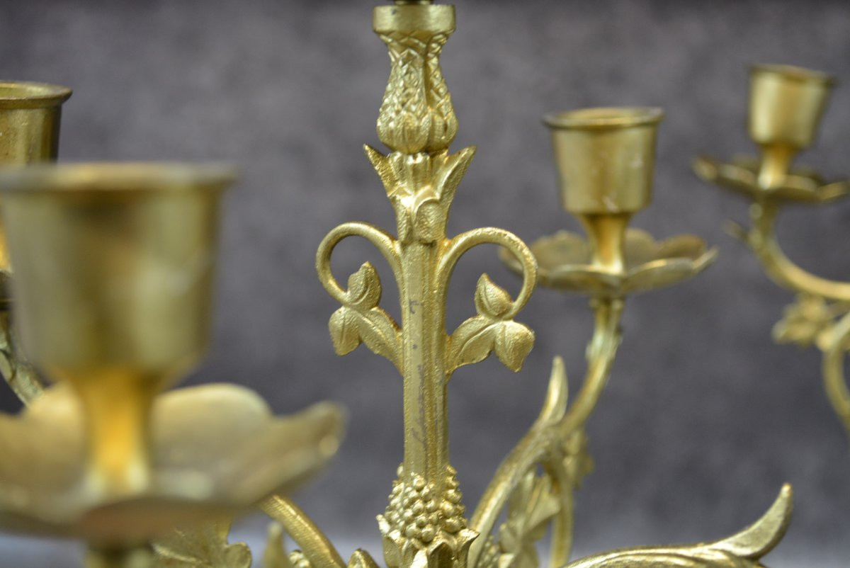 Pair Of Religious Bronze Candelabra-photo-8