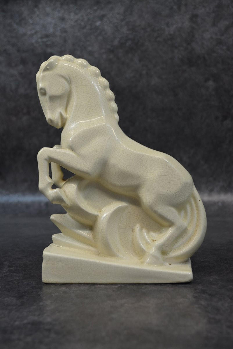 Cheval En Craquelé Art Déco 1930-photo-2