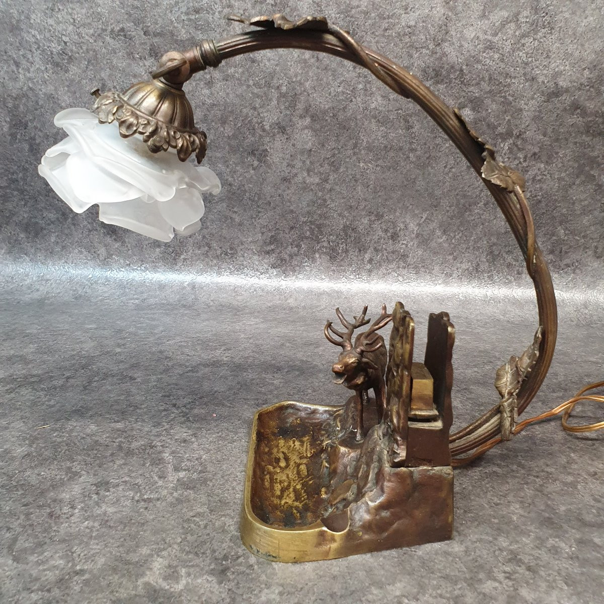 Lampe de bureau bronze pour fumeur-photo-2