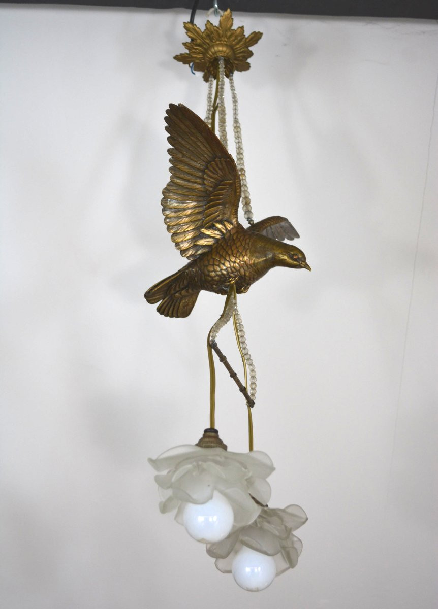 Lustre Colombe en bronze-photo-2