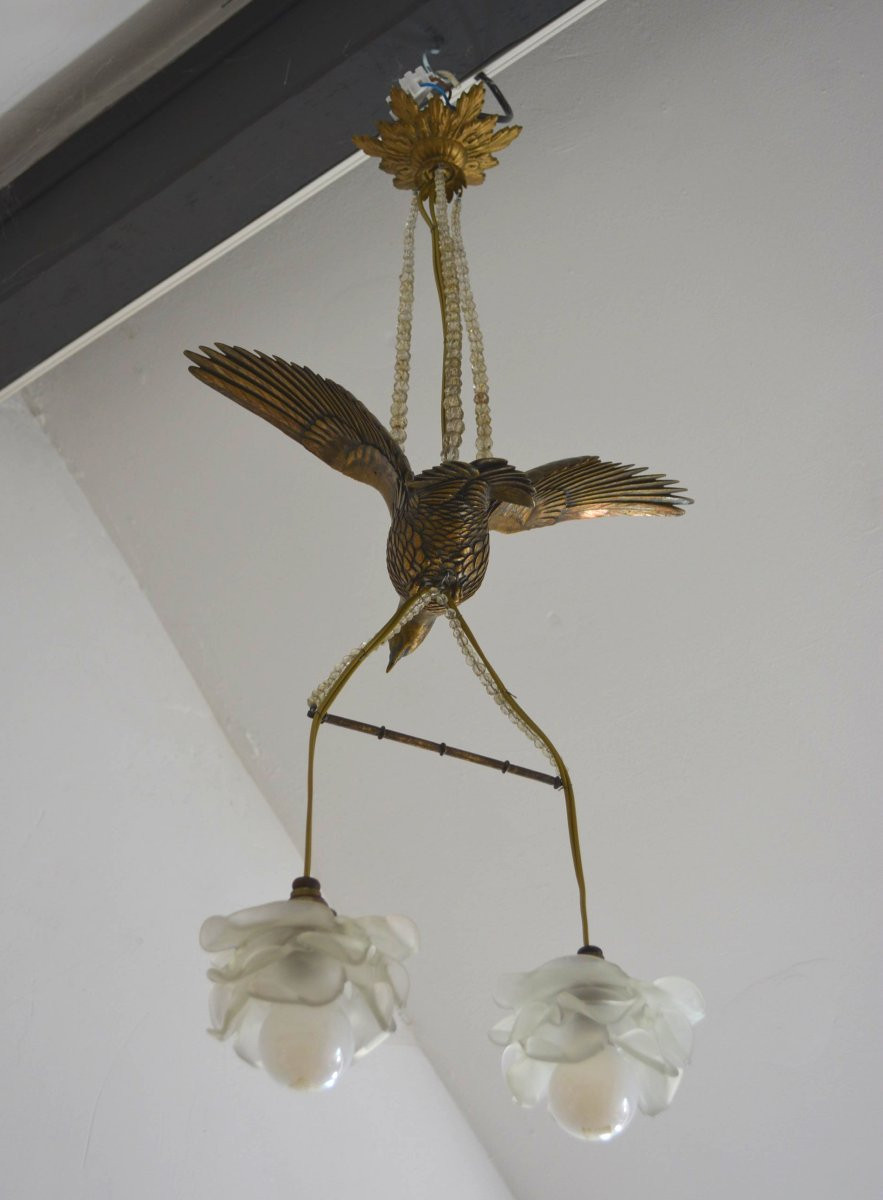 Lustre Colombe en bronze-photo-4