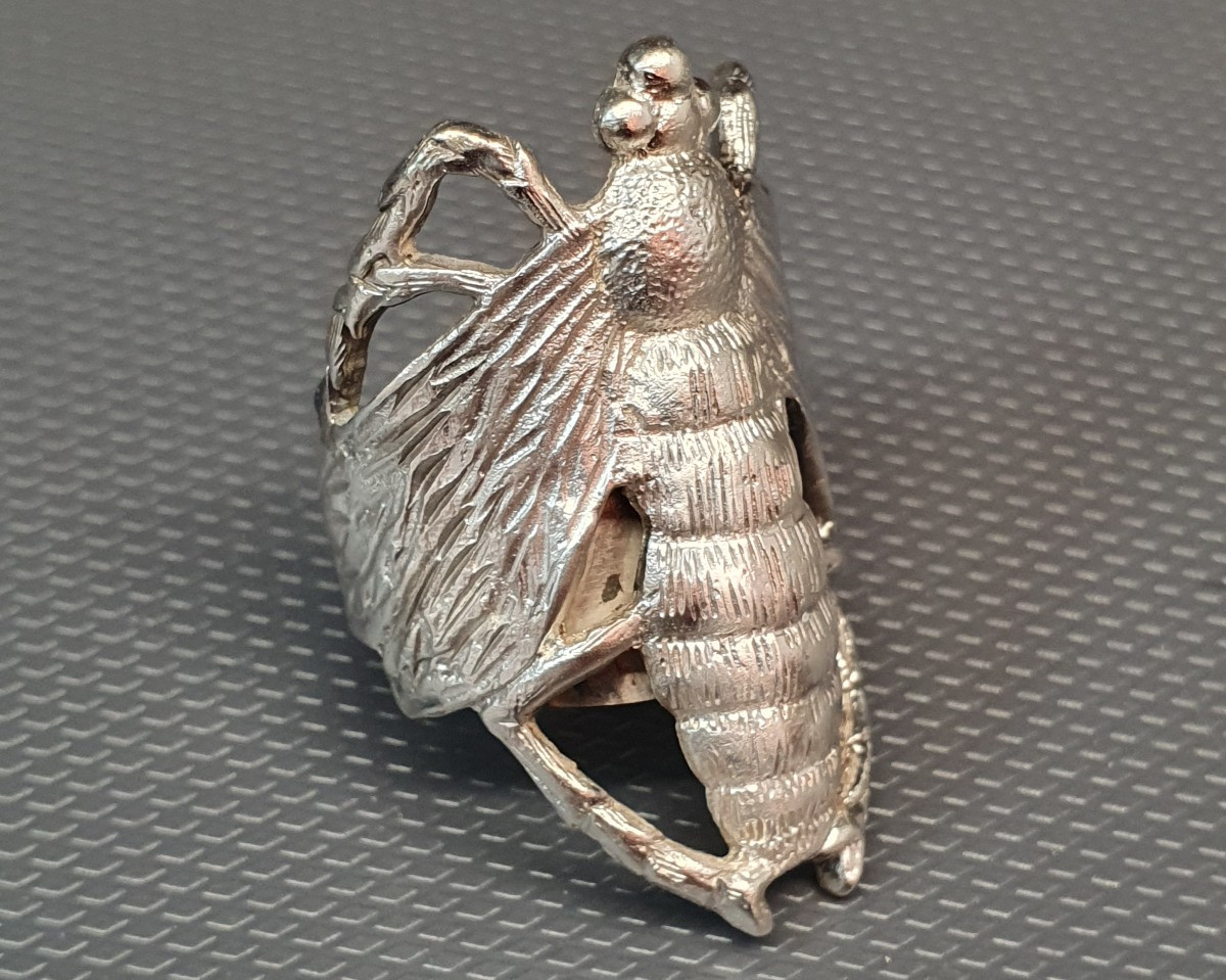 Art Nouveau Silver Insect Ring