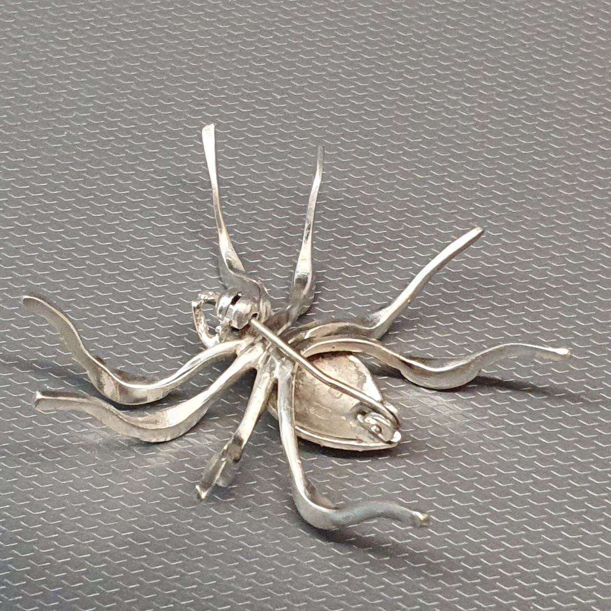 Broche araignée en argent et marcassites-photo-4