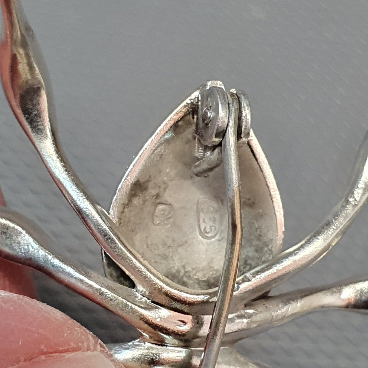 Broche araignée en argent et marcassites-photo-5