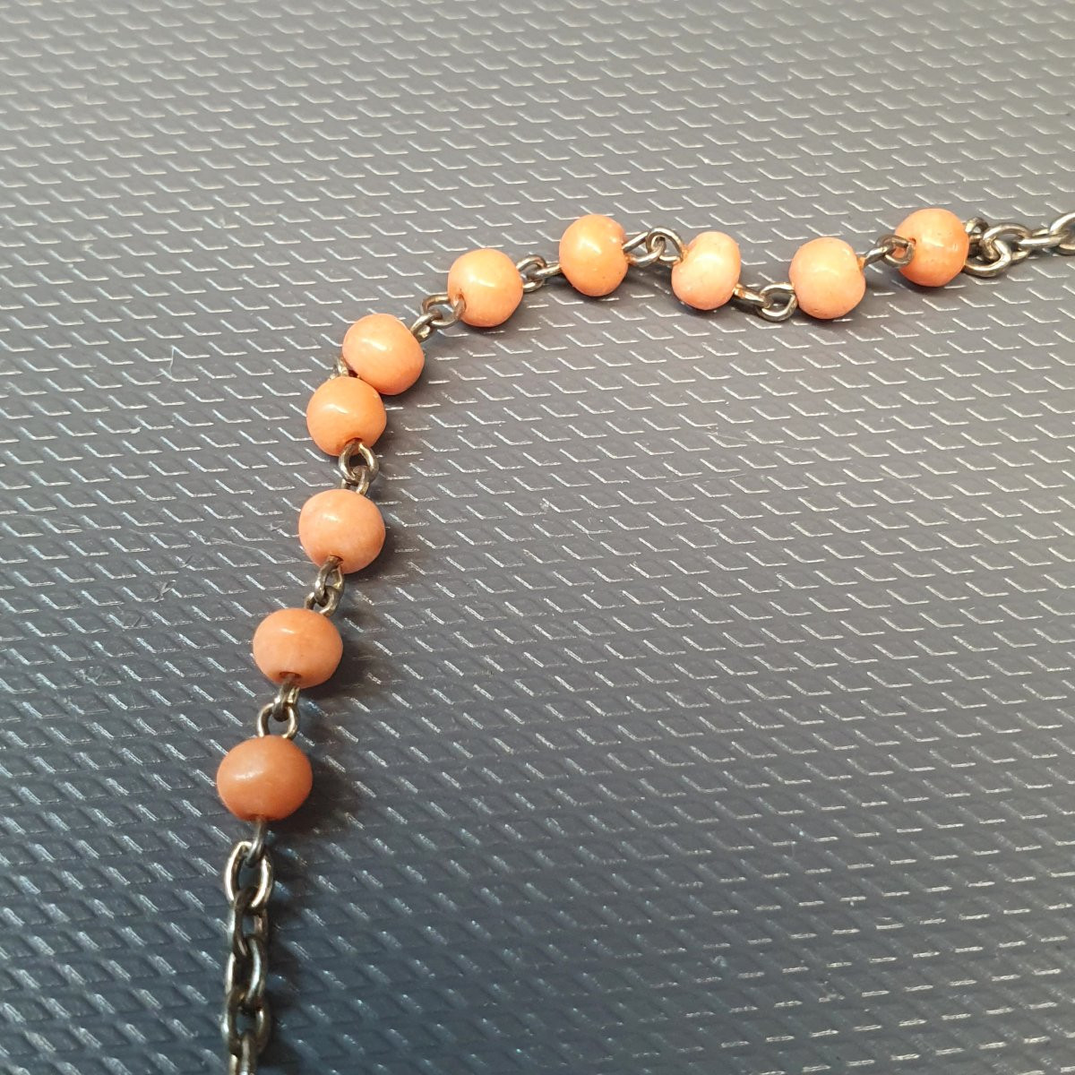 Silver And Coral Rosary-photo-4