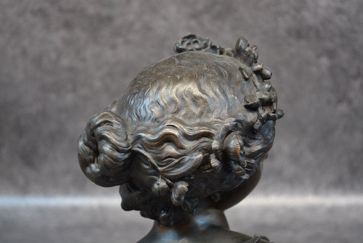 Bronze Bust Of A Young Girl-photo-4