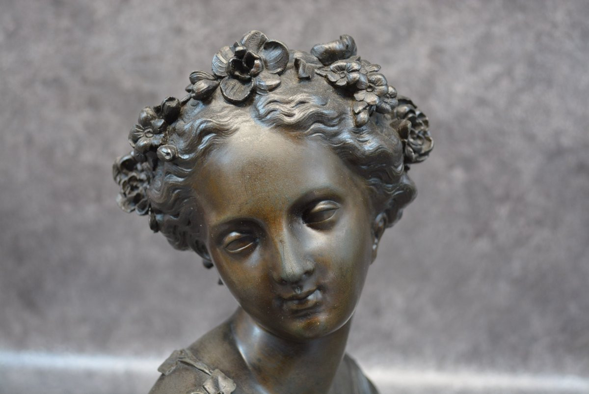Bronze Bust Of A Young Girl-photo-5
