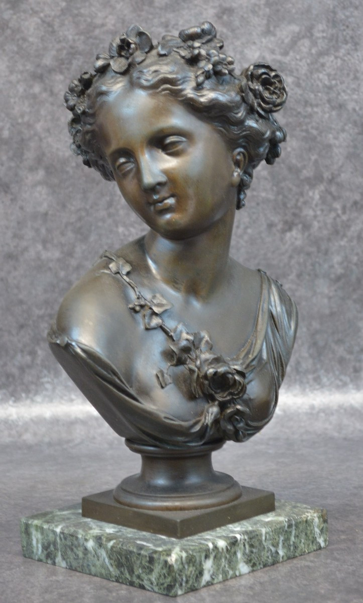 Bronze Bust Of A Young Girl