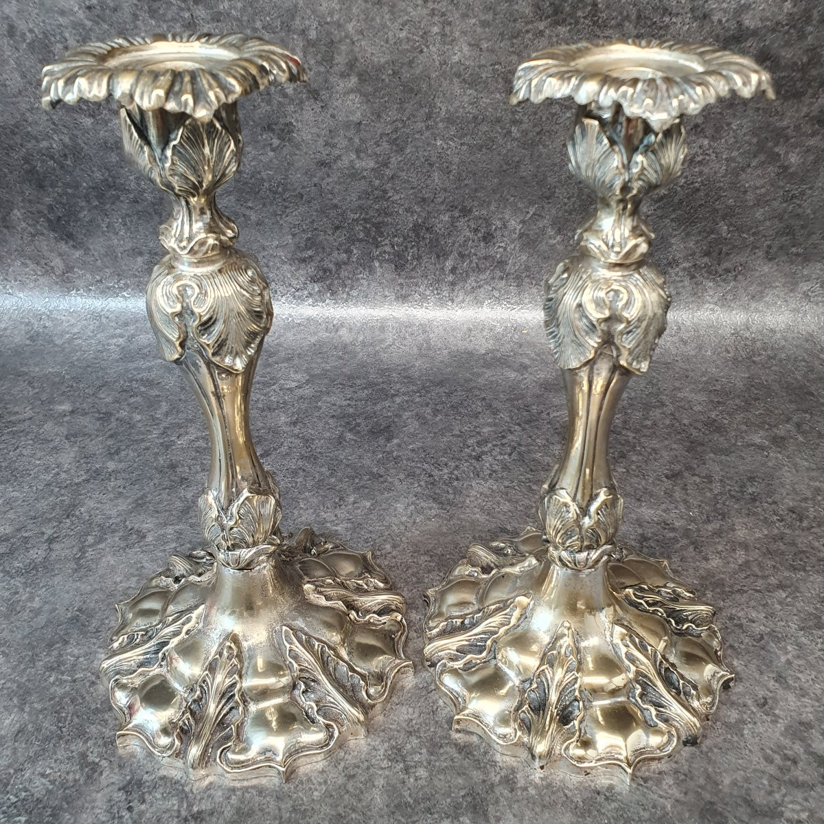 Pair Of 18th Century Bronze Candlesticks-photo-4