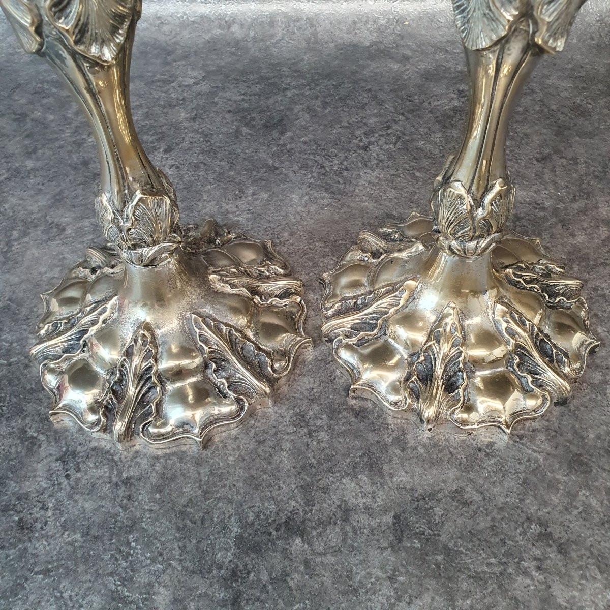Pair Of 18th Century Bronze Candlesticks-photo-5